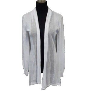 Abollria Womens Cardigan Small White Open Lightweight Capsule Timeless